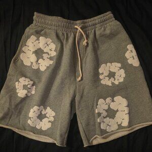 Men's Stylish Gray Floral Athletic Shorts